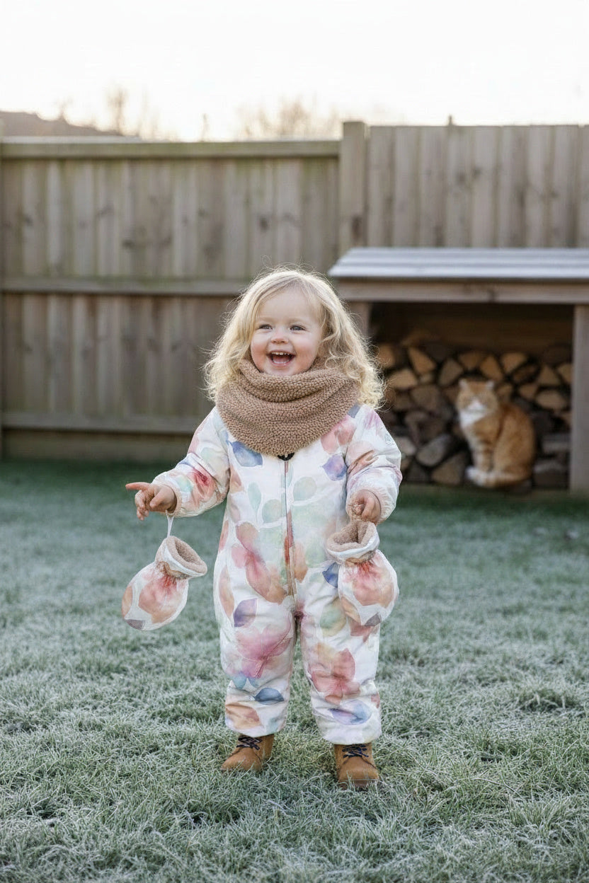 Baby Mittens Bliss + Sherpa Scarf Light Brown