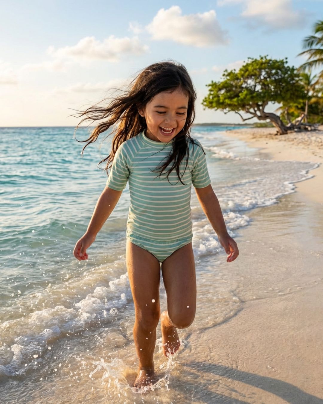 Girl Andes Bikini Bottom + Short Sleeve Swim Shirt Andes + Free Swim Bag