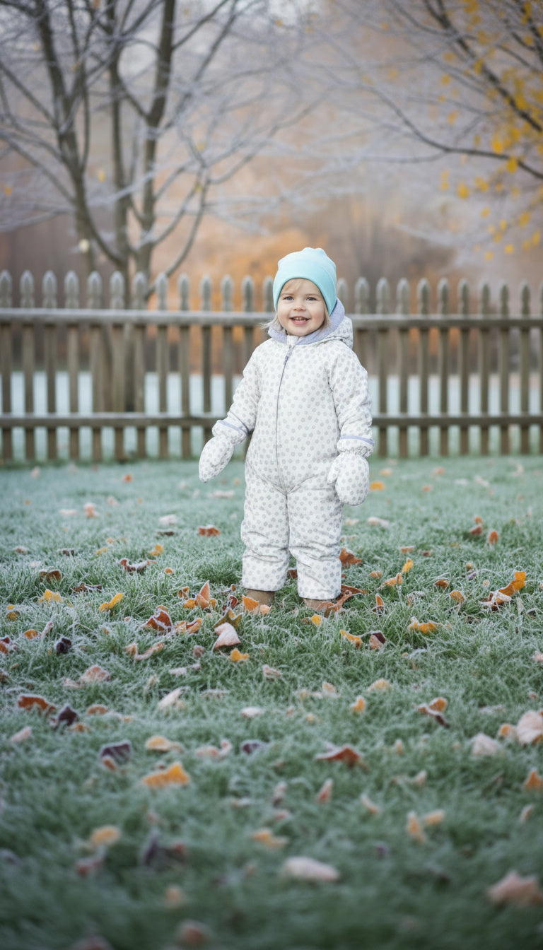 Baby Schneeanzug Jackie + Baby Fäustlinge Hellblau