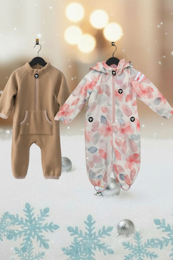 Rainsuit Bliss + Fleece Onesie Light Brown