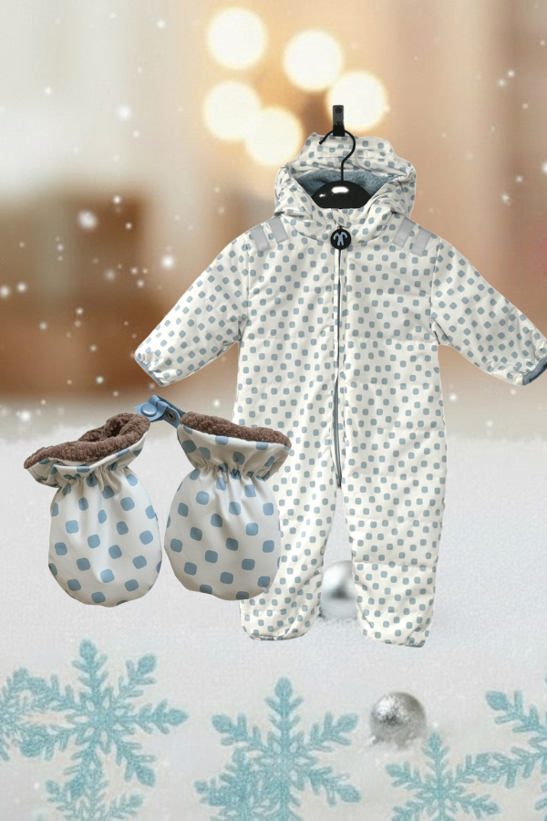 Baby Snowsuit Jackie + Baby Wantjes Lichtblauw