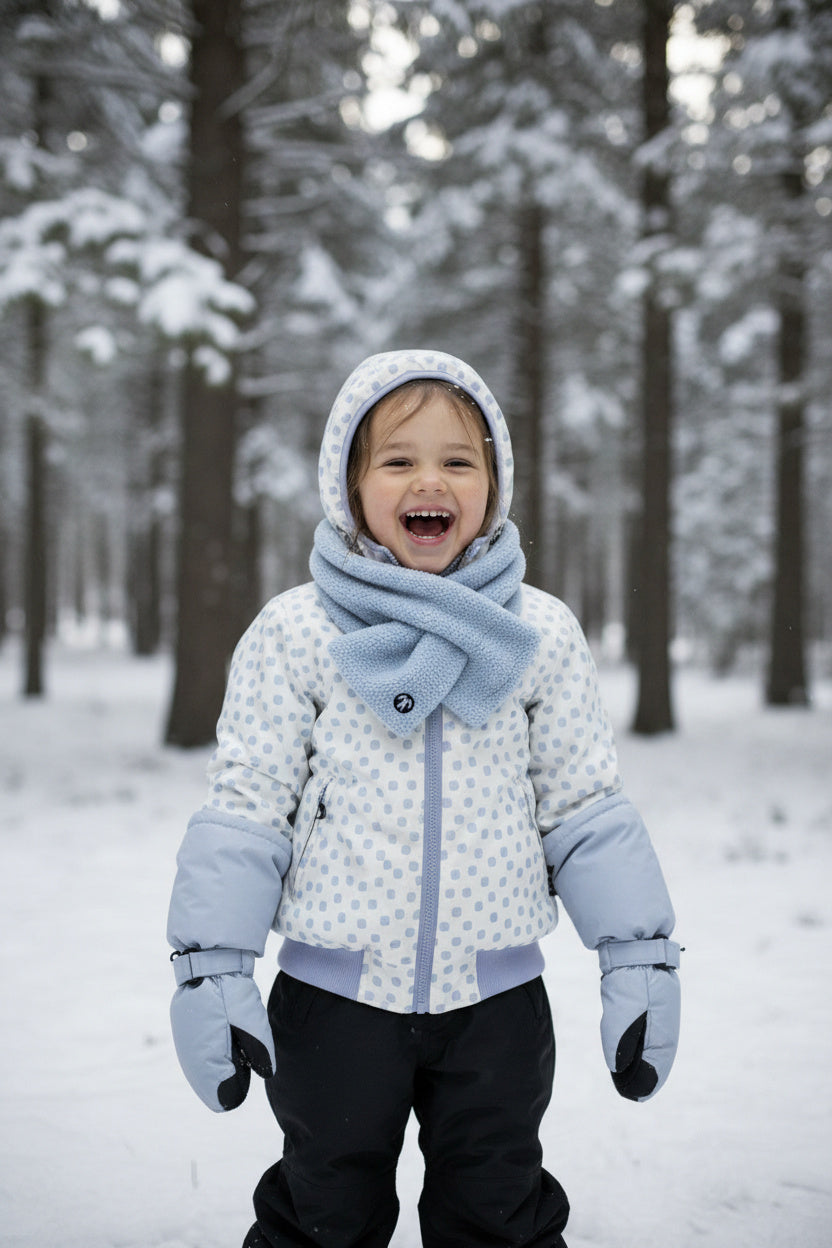 Fäustlinge Hellblau + Sherpa Schal Hellblau