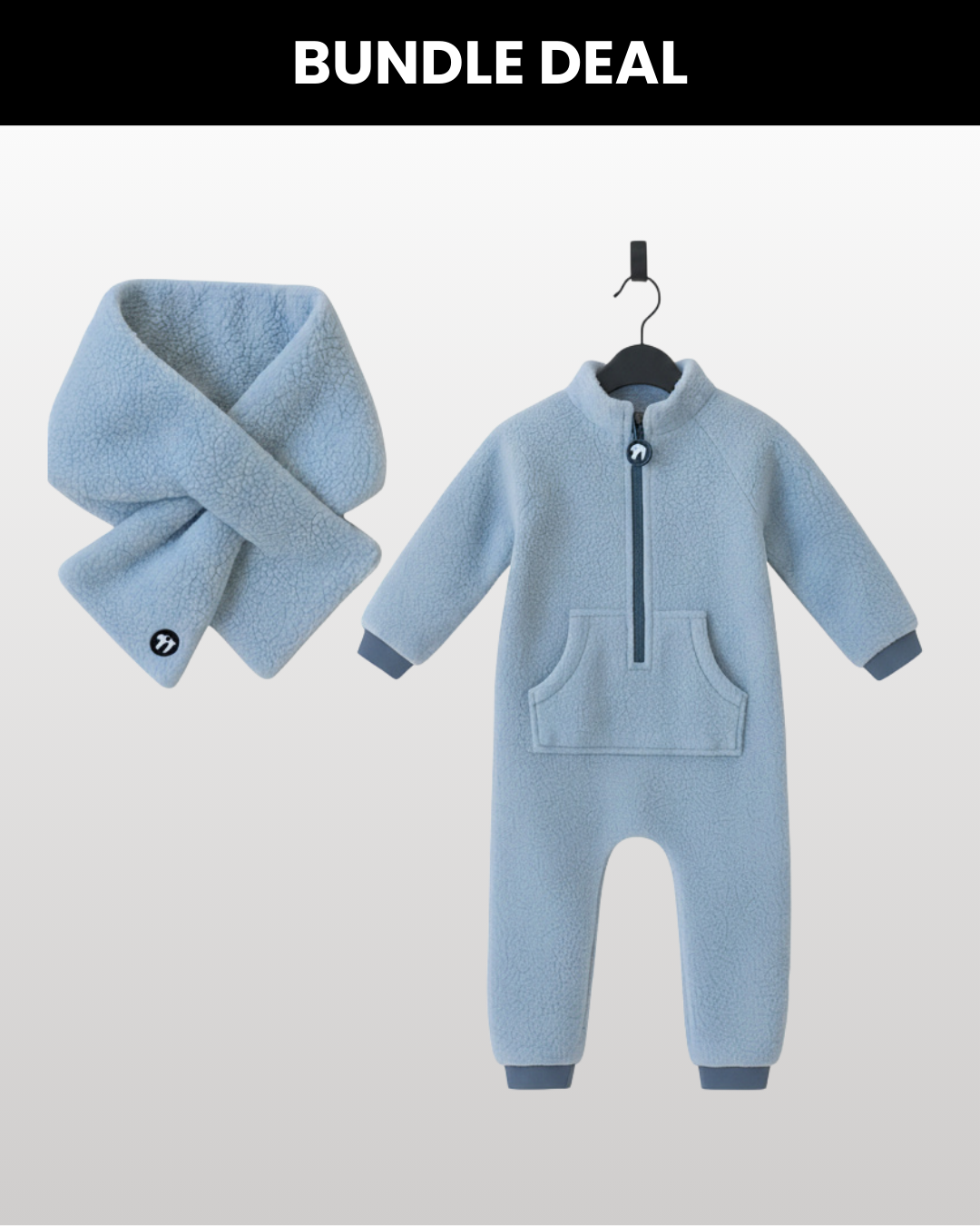 Sherpa Fleece Light Blue + Sherpa Schal Light Blue