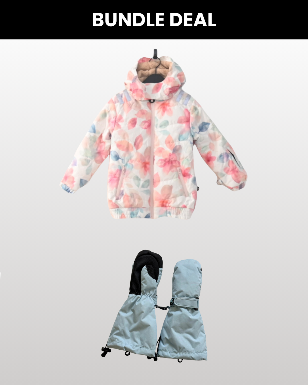 Winterjacke Bliss + Fäustlinge Light Blue