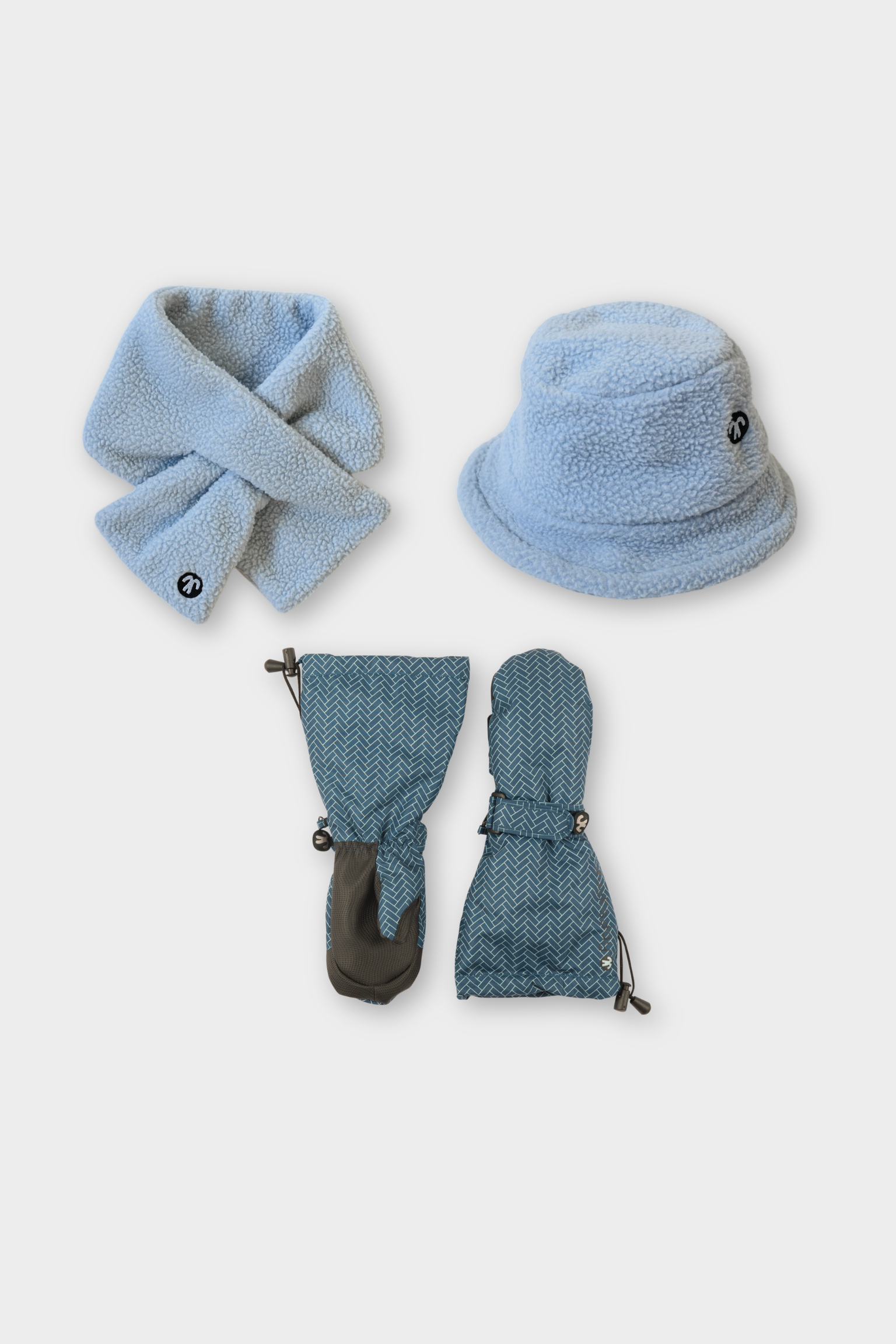 Chapeau bob Sherpa + Écharpe + Moufles