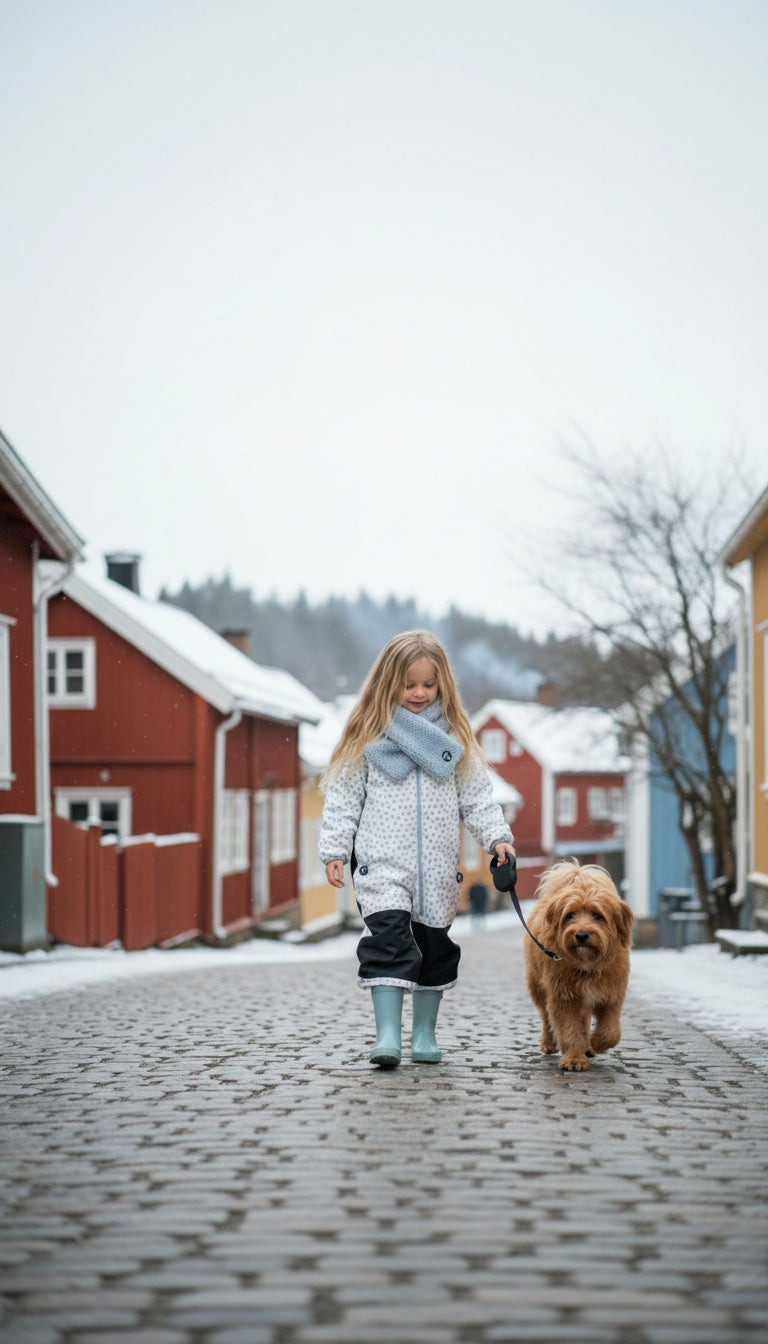 Kleinkind-Skioverall Jackie + Funktionsunterwäsche Peach + Sherpa Schal Light Blue
