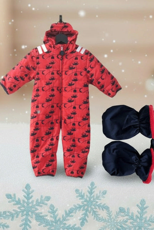 Baby Snowsuit Missy + Baby Mittens Dark Blue