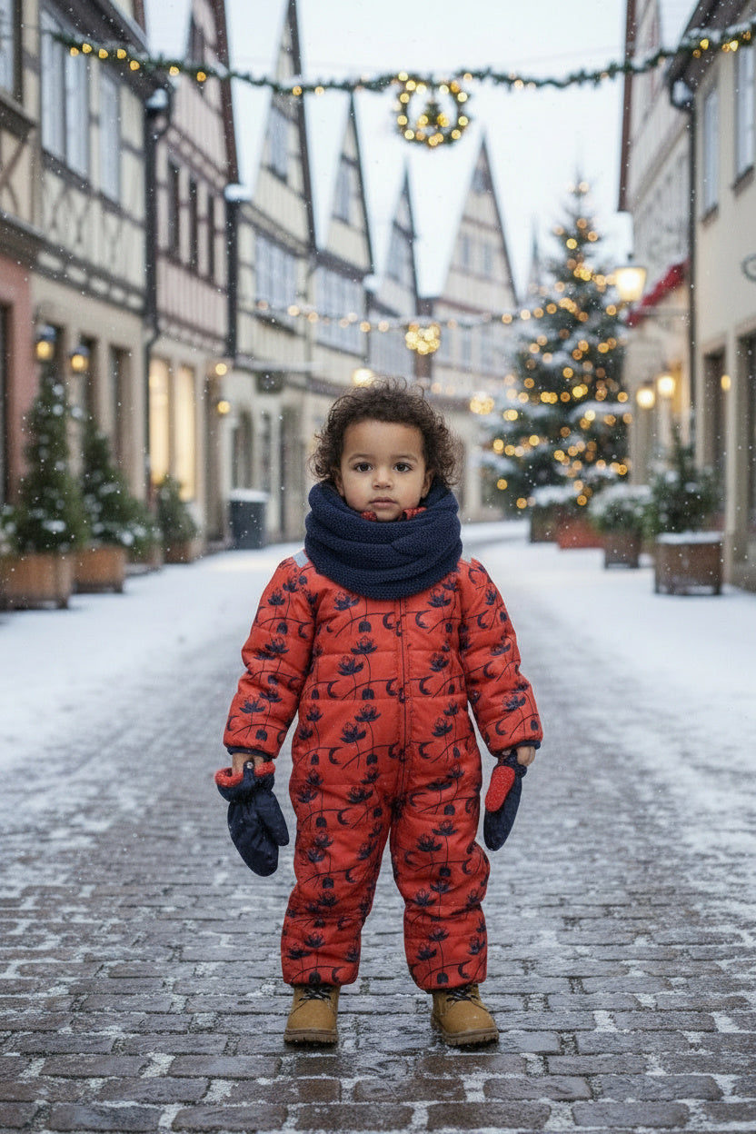 Baby Snowsuit Missy + Baby Mittens Dark Blue