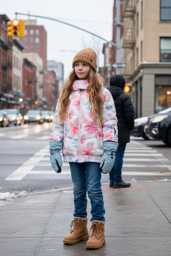 Winterjacke Bliss + Fäustlinge Light Blue